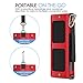 MoKo Carrying Case for OontZ Angle 3XL, Portable Speaker Cover PU Leather Protective Bag Sleeve Skins, with Holding Strap & Carabiner, Red