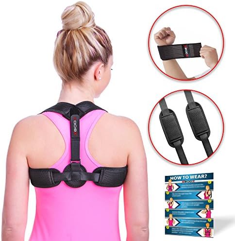 Back Posture Corrector For Women Men - Spine Adjustable Comfortable Upper Brace Support - Under Clothes Womens Bra Invisible - Best Medical Natural Sitting Kit - Wearable Clavical Orthopedic Clavicle