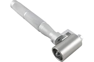 QWORK 1.5" Stainless Steel Home Wallpaper Seam Roller Wall Paper Construction Tool Seam Flat Roller Paint Tool