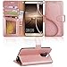 Mate 9 Case,Arae Huawei Mate 9 wallet Case with Kickstand and Flip cover (rosegold)