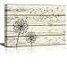 wall26 Rustic Canvas Prints Wall Art - Dandelion Artwork on Vintage Wood Board Background Stretched Canvas Wrap. Ready to Hang - 12