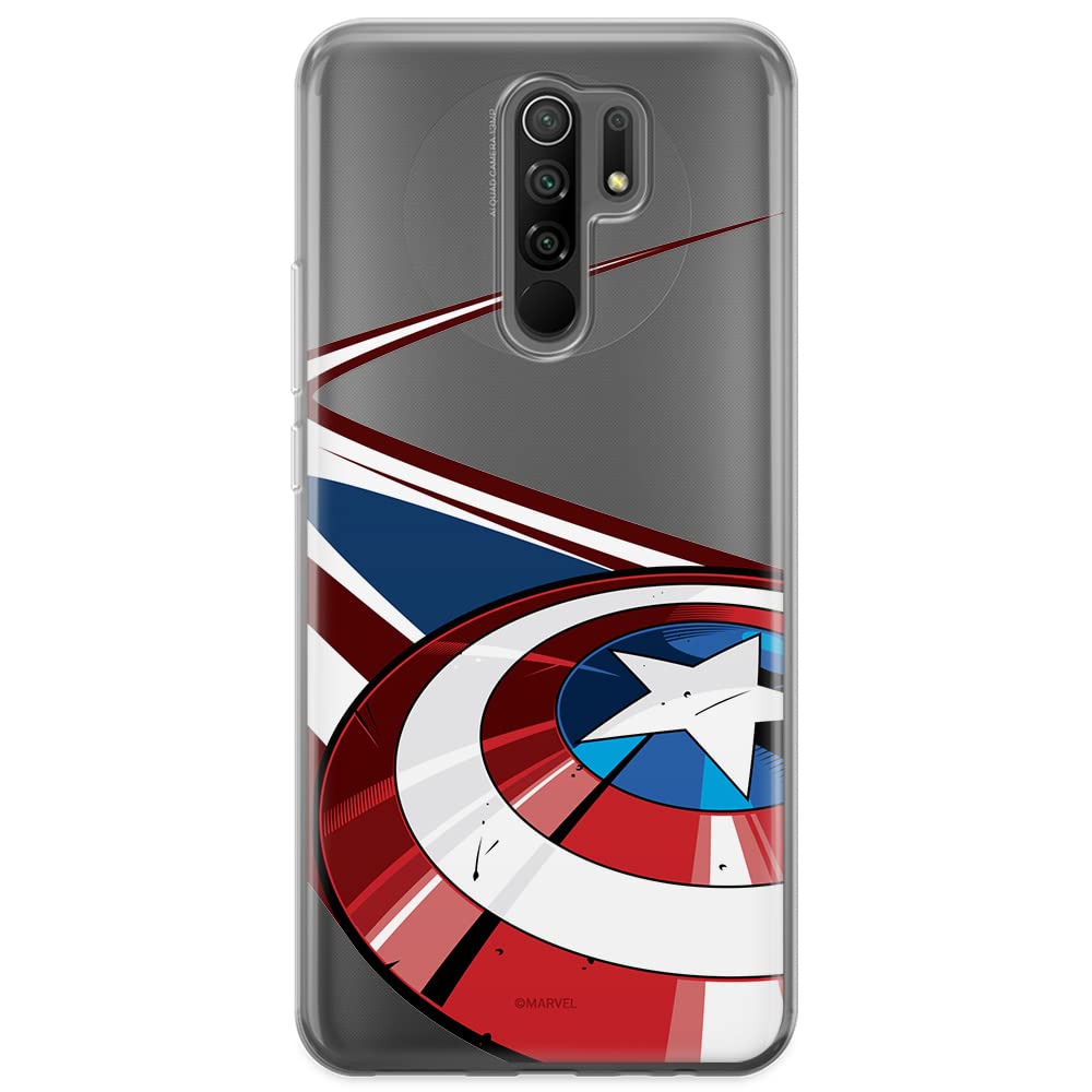ERT GROUP mobile phone case for Xiaomi REDMI 9 original and officially Licensed Marvel pattern Captain America 008 optimally adapted to the shape of the mobile phone, partially transparent