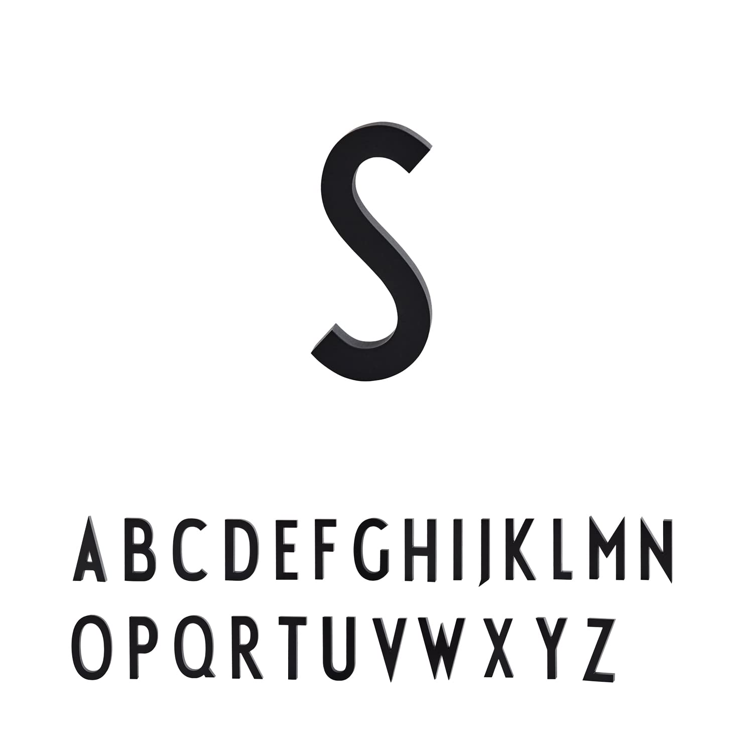 Design Letters Floating House Letters (A-Z) | Aluminium House Numbers | Modern Door Numbers Black | 50mm House Signs Designed in Denmark | Alphabet for Street, Home, Address, Front Door, Apartment