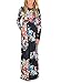 ZESICA Women's Floral Print Long Sleeve Empire Full Length Pockets Maxi Dress