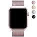 Walcase Fully Magnetic Closure Clasp Mesh Loop Milanese Stainless Steel iWatch Band for Apple Watch Series 3/2/1 Sport and Edition - 42mm Rose Gold