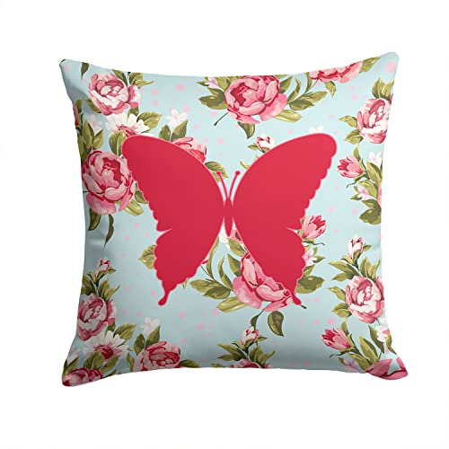 Caroline's Treasures BB1048-RS-BU-PW1414 Butterfly Shabby Chic Blue Roses BB104…