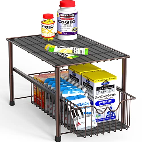 DecoBros Stackable Under Sink Sliding Basket Organizer Drawer