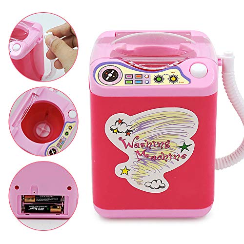 Mini Electric Cute Cosmetic Powder Puff Washing Machine, Makeup Brushes Cleaner Washer Tool,Simulation Children Play House Pretend Toy