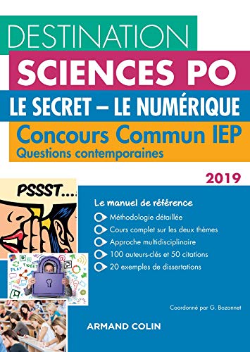 Le secret - Le numérique : Concours commun IEP Questions contemporaines by Collectif