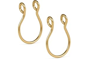 Ruifan 316L Surgical Steel Tribal Fake Faux Clip On Septum Nose Hoop Ring Body Jewelry Piercing Unisex 20 Gauge 5/16"(8mm) 2-6PCS