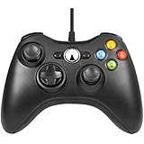 Xbox 360 Controller,Diswoe USB Game Controller For Microsoft Xbox &amp; Slim 360 PC Windows 7 (Black)