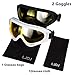 LJDJ Motorcycle Goggles - Glasses Set of 2 - Dirt Bike ATV Motocross Anti-UV Adjustable Riding Offroad Protective Combat Tactical Military Goggles for Men Women Kids Youth Adult