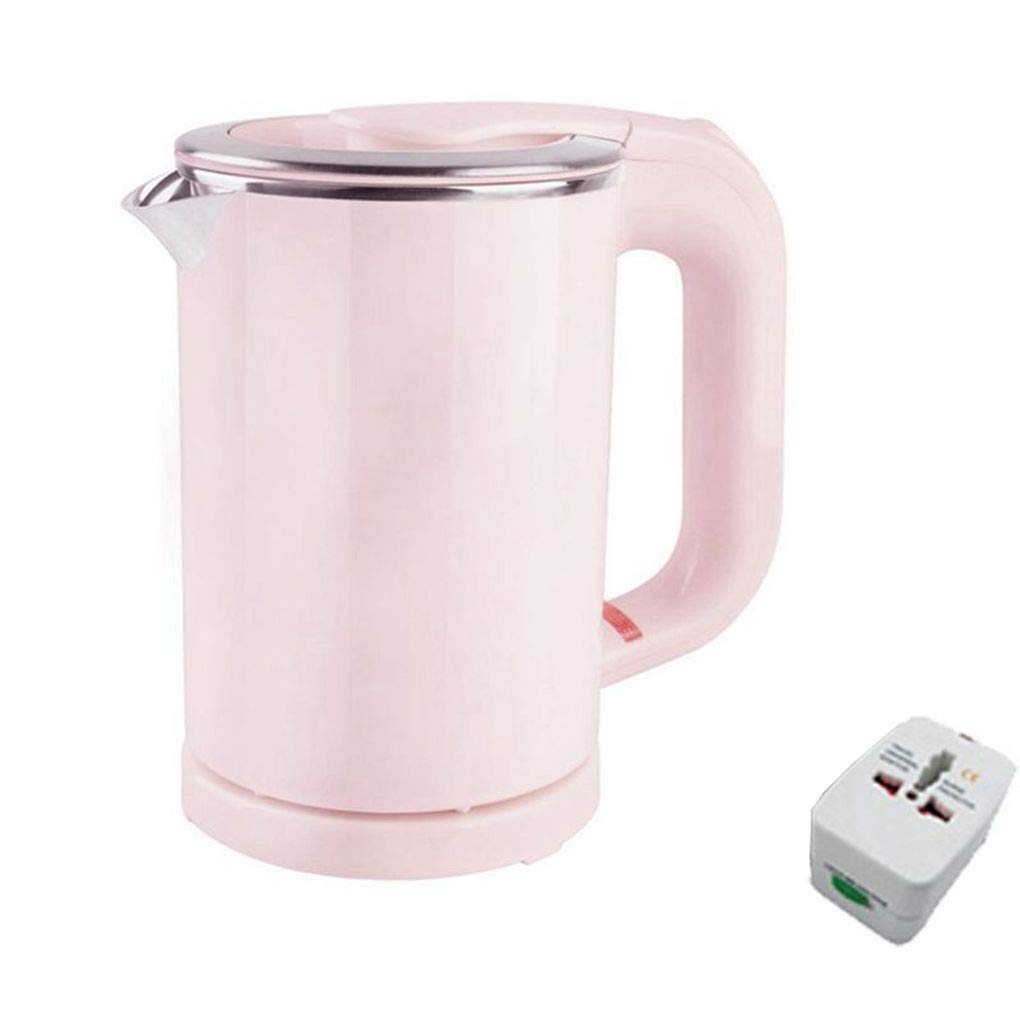 Electric Kettle 0.5-Liter Travel MINI Electric Kettle Cup Heater Portable Stainless Steel Tea Pot Boiler (Pink)