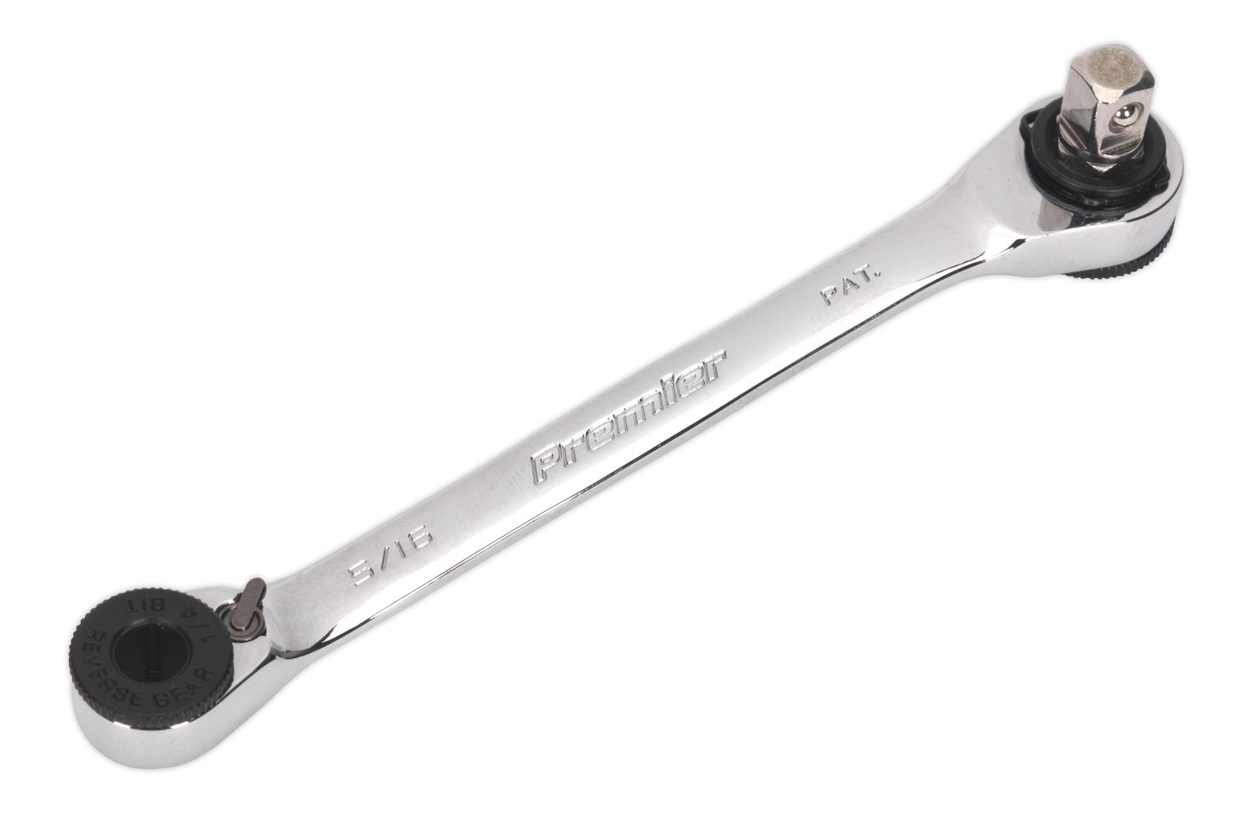 Sealey Ak6967 Ratchet Spanner 1/4In Hex X 5/16In Hex Dr with 1/4In Sq Dr Adaptor