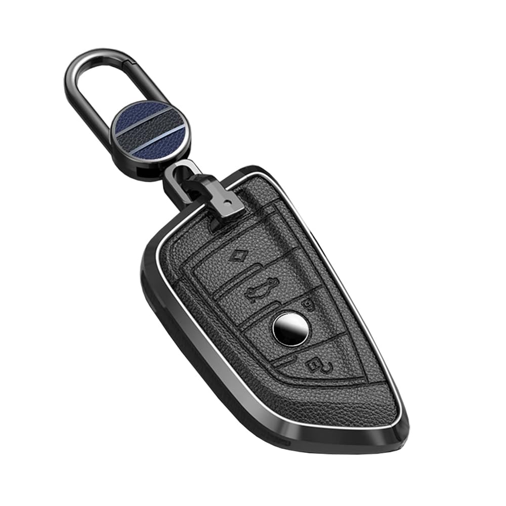 ontto Car Key Case Cover Fits BMW X1 F48 X2 X3 X5 X7 F15 X6 F16 X5M G30 G11 2 5 Series 7 Series 218i 530Li 750i Key Fob Leather Key Case Key Case Key Case Key Case Key Case 4 Button: A Black