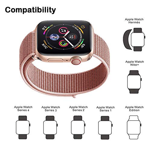 image for AdMaster Compatible for Apple Watch Band 38mm 40mm, Soft Nylon Sport L