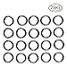 JUNKE O Ring Zinc Alloy Round Carabiners Rings Spring Snap Clips Hook Locking Keyring Buckle, Pack of 20 (Black-tone)