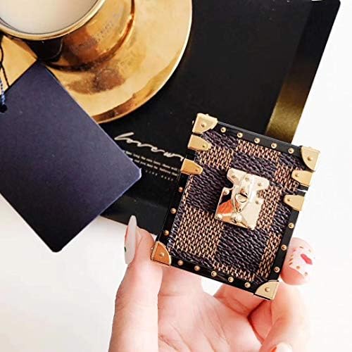 AirPods Case,Luxury Monogram Designer Leather Shockproof Protective AirPods Trunk Case for Men Girl Women AirPods