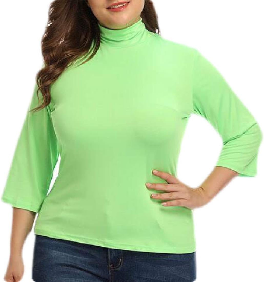 HTOOHTOOH Women�s 3/4 Sleeve Slim Fit Casual Mock