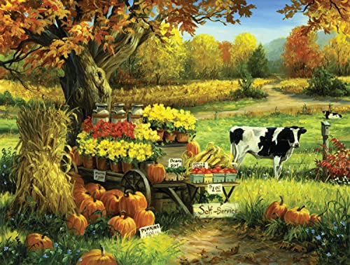 550 Piece Puzzle for Adults SELF Serve with Cows by Linda Picken 24X18 Jigsaw from KI Puzzles 550PC