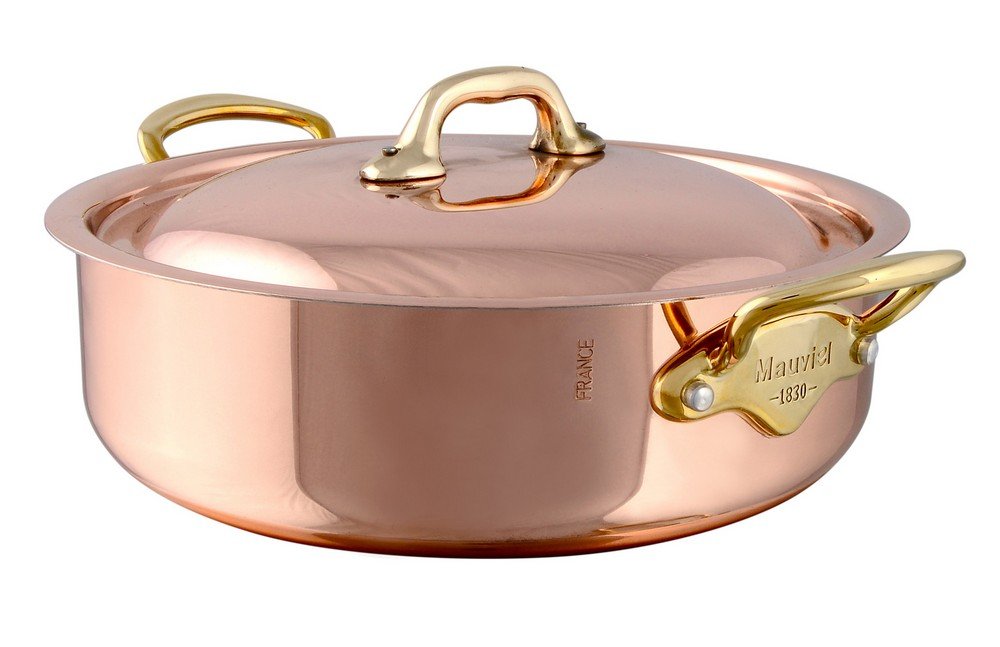 Mauviel1830 Rondeau with Lid 'héritage 150B with Copper Lid, 24 cm