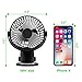 Vaincre 360° Rechargeable USB Clip On Mini Desk Fan, Black Portable Table-Top Fan Fully Adjustable Head, Three Quiet Speeds, Ideal for Office, Home, Travel and More