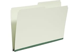 Pendaflex Pressboard File Folders, 1/2 Right Cut Tab, Legal Size, Green, 1" Expansion, Durable, Ideal for Long-Term Storage a