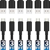 Sabrent [6-Pack] 22AWG Premium 3ft USB-C to USB A 2.0 Sync and Charge Cables [Black] (CB-C6X3)