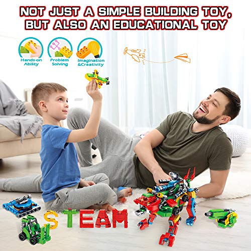 VATOS STEM Building Toys - 630 PCS Alphabets Beast Creative Building Bricks | 27-in-1 Learning Educational Construction Toys for Boys Girls Age 6 7 8 9 10 11 12 Years Old -Gift