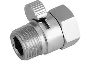Shower Head Control Valve, Shut Off Valve Solid Brass with Short Switch Water Saver Valve for Shower Head Hand Bidet Sprayer 