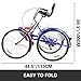 Bkisy Tricycle Adult 24” 7-Speed 3 Wheel Bikes for Adults Three Wheel Bike for Adults Adult Trike Adult Folding Tricycle Foldable Adult Tricycle 3 Wheel Bike Trike for Adults (Blue)thumb 3