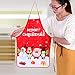 LeeLoon 2 Pack Chistmas Apron, Holiday Kitchen Apron Christmas Santa Claus/Elk/Snowman Style Decoration Apron for Christmas Dinner Party Cooking Baking Crafting House Cleaning Kitchen