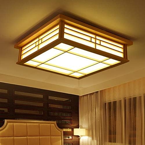 MuaMua Orginal Wood LED Ceiling Light Flush Mount Japanese Ceiling Light Chandeliers Lamp For Bedroom Living Room Dining Room Kitchen (Whitelight)