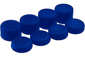 AceShot Thumb Grips (8pc) for Xbox One (Series X, S) & Steamdeck by Foamy Lizard – Sweat Free 100% Silicone Precision Raised Antislip Rubber Analog Stick Grips for Xbox One Controller (8 Grips) Blue