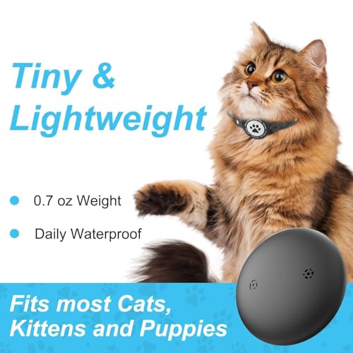 JIARUI Cat Tracker Collar - GPS Cat Tracker No Monthly Fee - Work with Apple Find My(Only iOS) - Reflective GPS Tracking Device for for Kittens and Puppies (1 Pack)