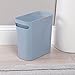 mDesign Plastic Small Trash Can, 1.5 Gallon/5.7-Liter Wastebasket, Narrow Garbage Bin, Handles for Bathroom, Laundry, Home Office - Hold Waste, Recycling, 10