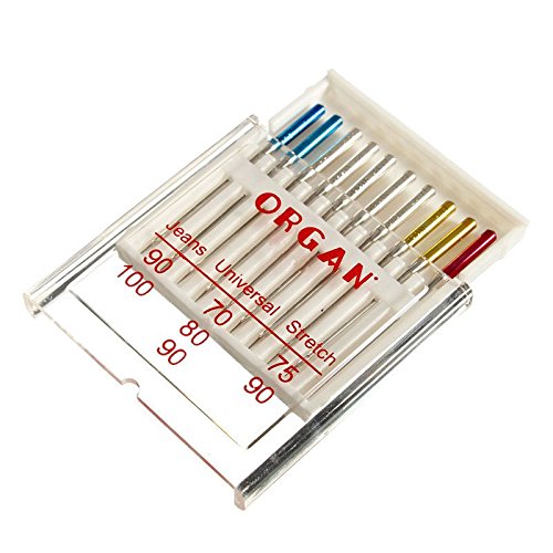 10pcs ORGAN HAX1 NEEDLES JEANS UNIVERSAL STRETCH COMBI PACK For DOMESTIC SEWING MACHINE