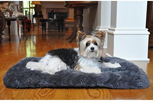 Slumber Minky Faux Fur Dog Cushion - Gray