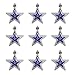 Northlight 9ct Silver and Blue Glittered Shatterproof Star Christmas Ornaments 2.75