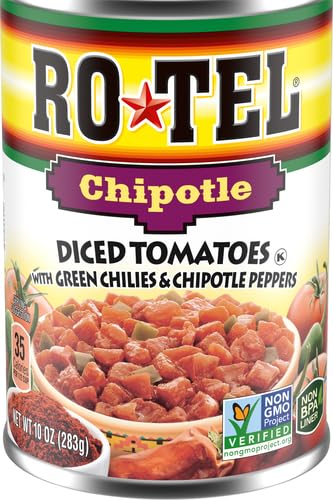 RO-TEL CHIPOTLE DICED TOMATOES WITH GREEN CHILIES AND CHIPOTLE PEPPERS, KETO FRIENDLY, 10 OZ