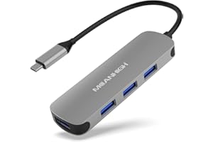 USB C Hub MEANHIGH USB 3.0 Hub for Laptop 4 Port USB Expander Multiport USB Splitter Type C Hub Dongle for MacBook Pro, Mac m