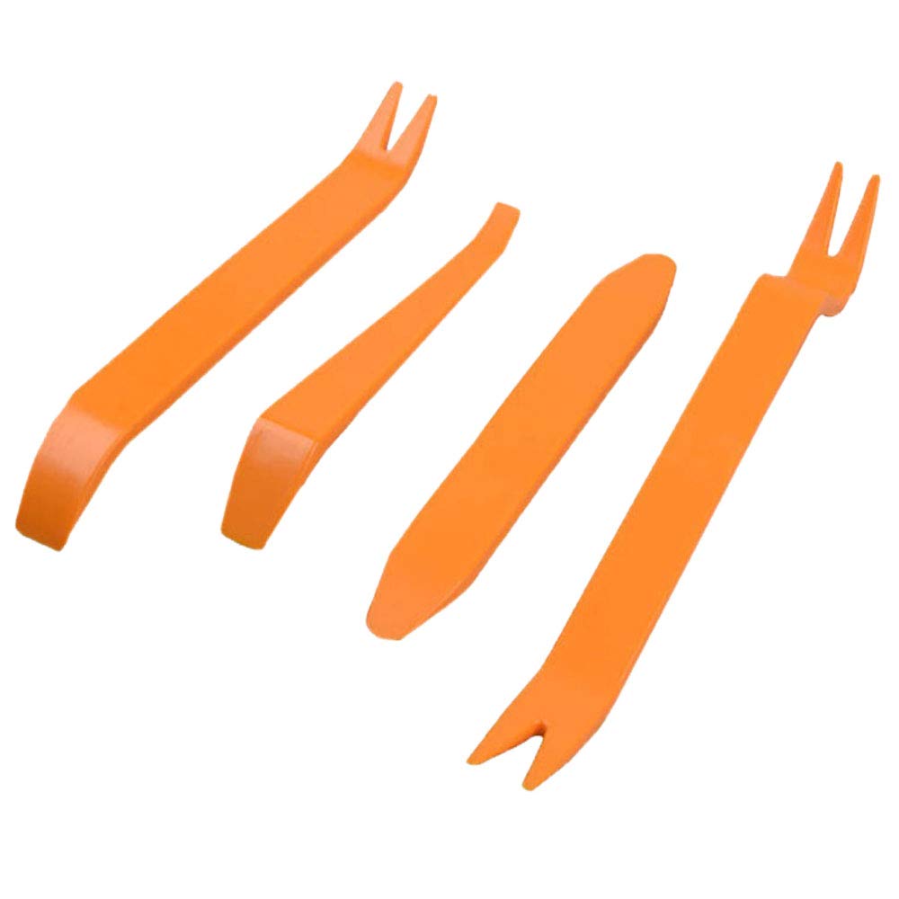 XINGSUI 4Pcs Car Radio Panel Crowbar Tool, Audio Removal Tool, Plastic Crowbar Tool for Instrument Panel Removal Door Clip Panel Audio Modification