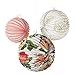 Talking Tables Blossom & Brogues Floral Paper Lanterns for a Tea Party, Wedding or Birthday, Multicolor (3 Pack)