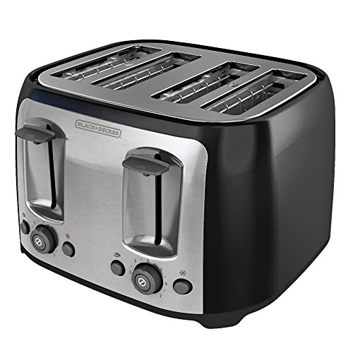 BLACK+DECKER 4Slice Toaster, TR1478BD, Extra Wide Slots, 7 Shade