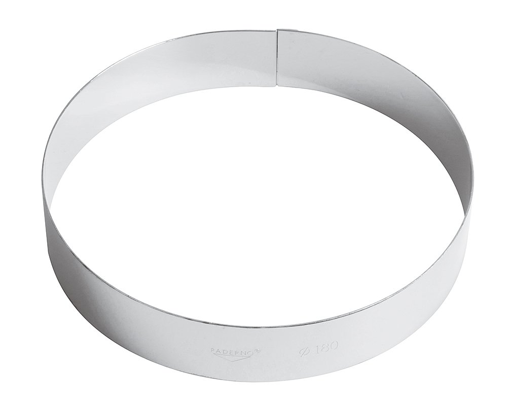 Paderno Cake Ring, Mousse and Pudding Ring Professional Kitchen Utensils for Baking and Cooking Stainless Steel, 18 cm