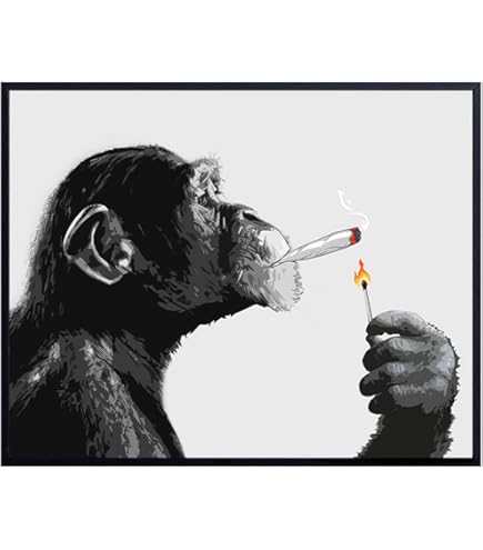 Amazon.com: Monkey Wall Art for Bathroom - funny Wall Decor for