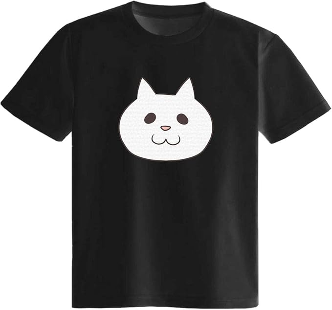 Amazon 白い猫 Tシャツ 半袖 白 黒 かわいい カッコイイ シュール 面白い じょーく おもしろ ゆるい プレゼント Tシャツ カットソー 通販