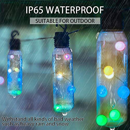 Waterproof LED Outdoor Solar String Lights, 24 Ft Patio Lights UL listed Backyard Patio Lights Outdoor String Lights for Bistro Pergola Deckyard Tents Market Cafe Gazebo Porch,Colorful