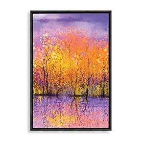 Framed Canvas Wall Art for Living Room, Bedroom Beautiful Gold Forest Canvas Prints for Home Decoration Ready to Hanging - 16x24 inches