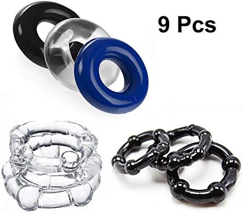 9 pcs Men Stretchy Enhancing Rings to Improve Male Endurance